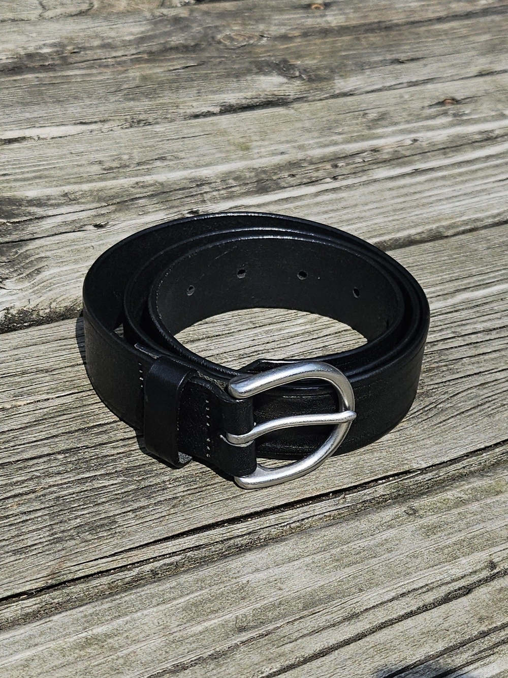 Madewell Perfect Leather Belt Silver And Black Size Small